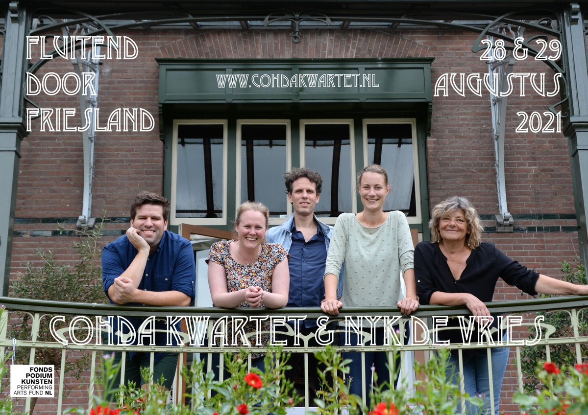 Zaterdag 28 augustus om 20.00 uur treedt het #Cohda Kwartet en Nyk de Vries op in het #museum . Kaarten zijn verkrijgbaar via klassiekemuziek.nl voor meer info cohdakwartet.nl