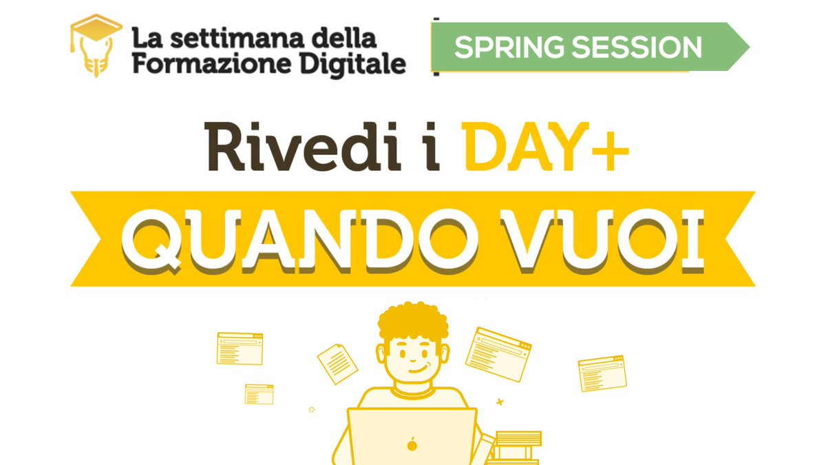 La formazione non va in vacanza!📚🌴
Vi ricordiamo che potete vedere i Day+ della #7formazione Spring Session tutte le volte che volete su: 7formazione.ibrida.io 
ℹNon vi siete registrati? Fatelo ora (è gratis!) e scoprite  i programmi dei Day+ 2021 😉👇lasettimanadellaformazione.com
