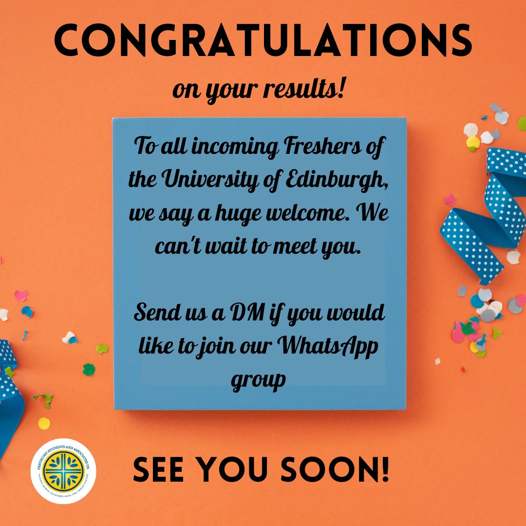 Congratulations to everyone who got their results today!🥳 We're so proud of all of you.

Looking for a Christian society here at the University of Edinburgh? PENSA Edinburgh would love to invite you to join our family.
#resultsday2021 #uofe #pensauk