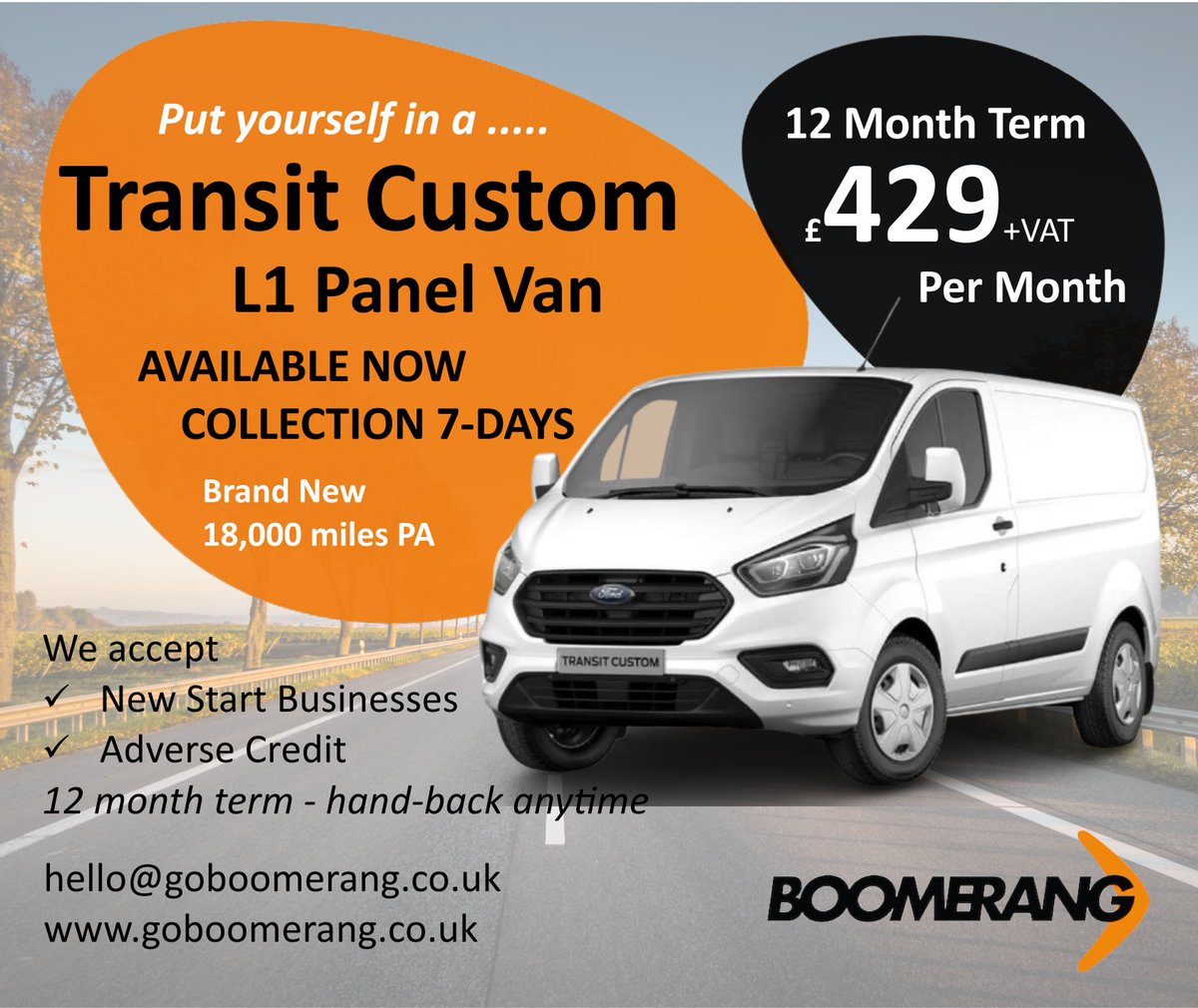 BoomerangShrews's tweet photo. We have the brilliant Ford Transit custom van available right now with collection in 7 days!

A great option for new start business or people with adverse credit, so if you are looking for a new vehicle then get in touch with our team now!
#fordtransit #shrewsbury #shropshire https://t.co/oY1afY3My4