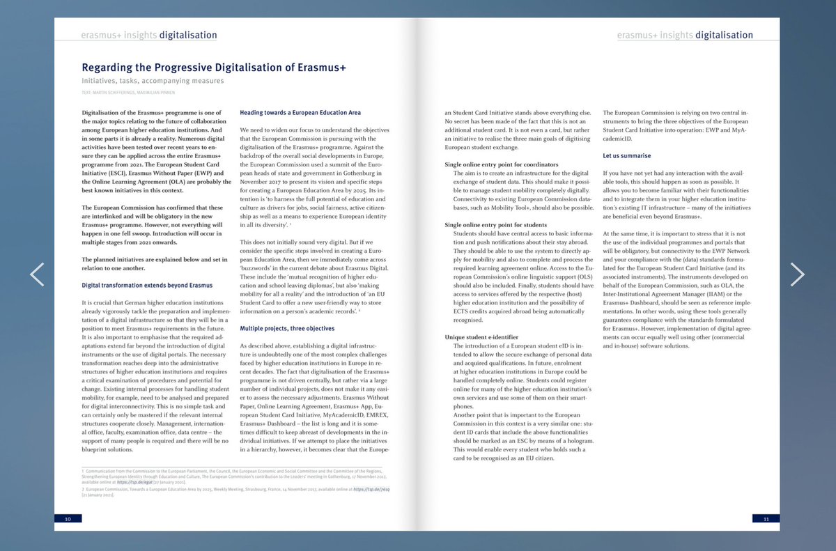 Interested in the topic of #digitalization? You might want to read the latest issue of the #ErasmusPlus Insights magazine published by our partner <a href="/Erasmus_DAAD/">NA DAAD 🇪🇺</a> 
➡️bit.ly/3CDdRE1