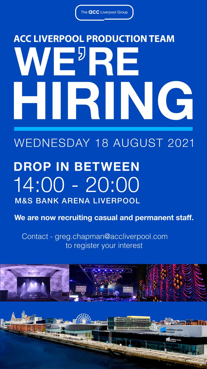 ACC_Production's tweet image. Calling all Technical and Production people!! ACC Liverpool Production are holding an Open Day! Click the link below to register your interest! 

bit.ly/acc-recruit 

...or simply drop us an email at greg.chapman@accliverpool.com

Look forward to seeing you all there!