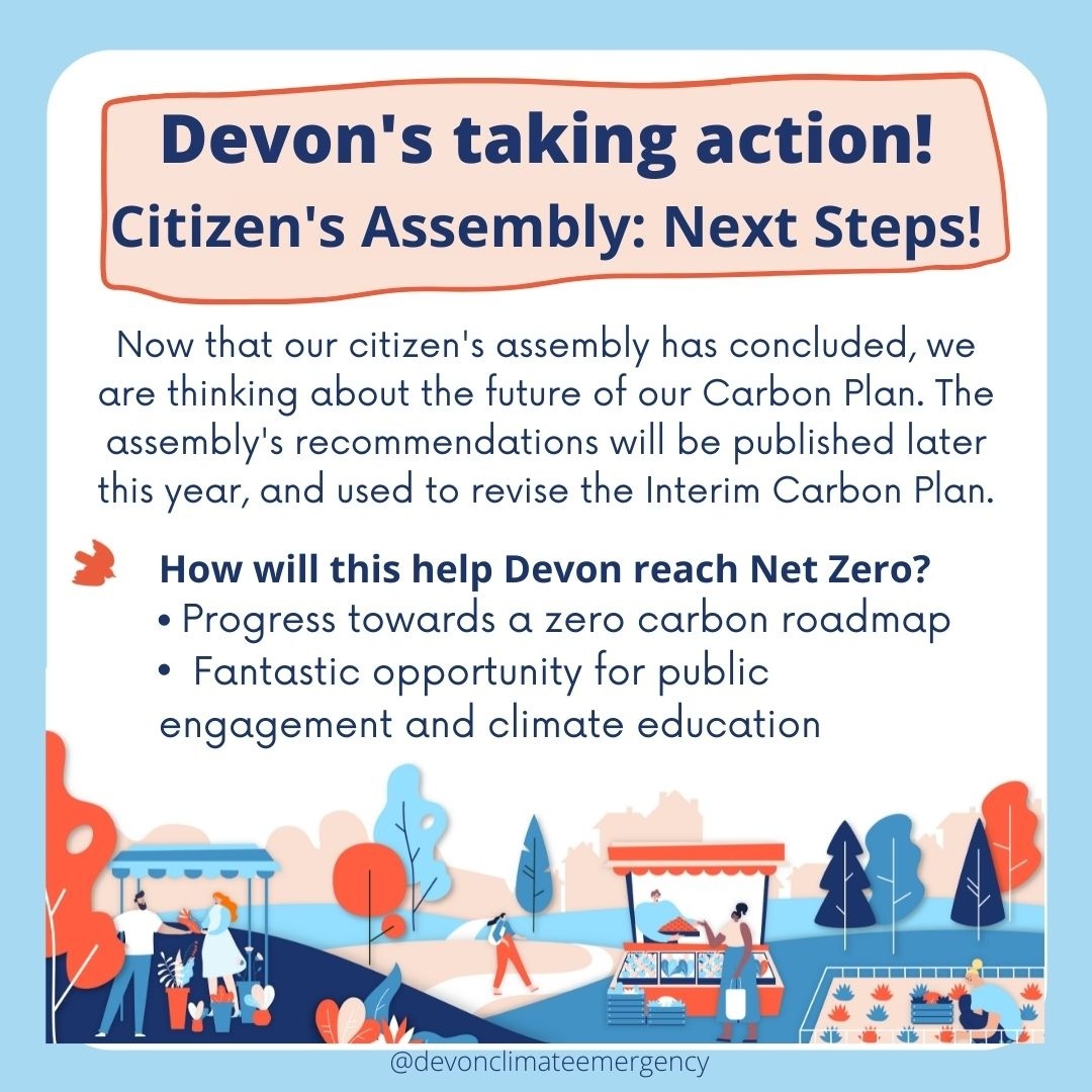 devonclimate's tweet photo. Devon's taking action on climate change! ๐ Our Citizen's Assembly has ended, and we have started thinking about the future of our Carbon Plan. We are excited to see what innovative ideas they have come up with!
#NetzeroDevon #climatechange #devonclimateemergency #climateaction https://t.co/p0hFMkKOTZ