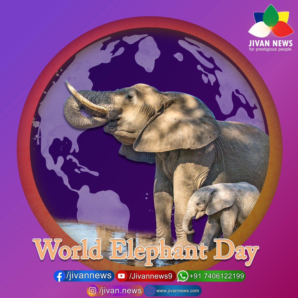JivanNews's tweet photo. Elephants are more like humans, not physically but emotionally. Let us all take care of these enormous yet emotional creatures on this World Elephant Day.
#standforelephants #stoptheivorytrade #elephantrescue #jainism #jain #jaintemple #spreadjainism #jains #palitana #girnar https://t.co/iBAKmG3V1q