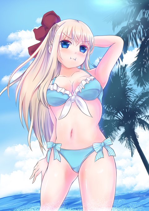 #夏休みSNS展示会_一次創作
久々のトレンド参加です。夏ということで水着を載せました 