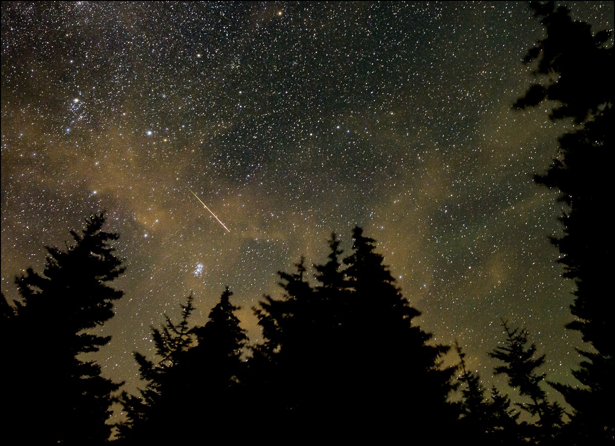 nasahqphoto's tweet image. In this 30 second exposure, a meteor streaks across the sky during the annual Perseid meteor shower, Wednesday, Aug. 11, 2021, in Spruce Knob, West Virginia. More 📷 flic.kr/s/aHsmWodeeR
