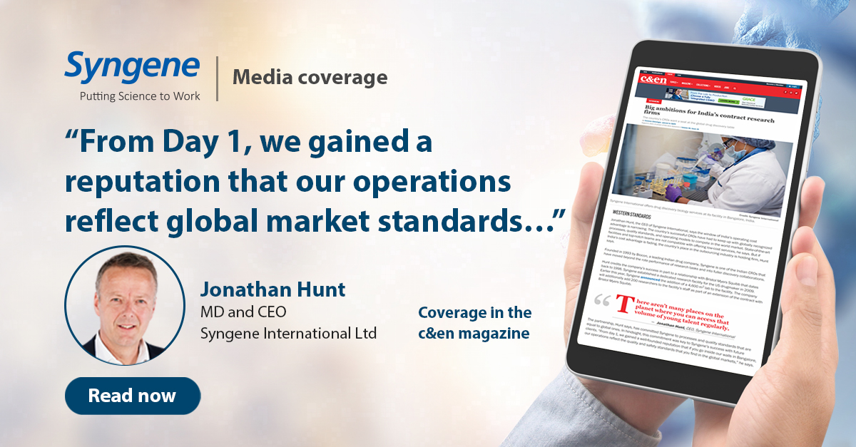 Read what our MD &amp; CEO Jonathan Hunt has to say about what sets Indian CROs apart. His response has been covered in an industry story published in the c&amp;en magazine recently. To read the complete article, click👉 bit.ly/3CDq5MV.

#biopharma #India #CDMO #CRO #USA #Europe