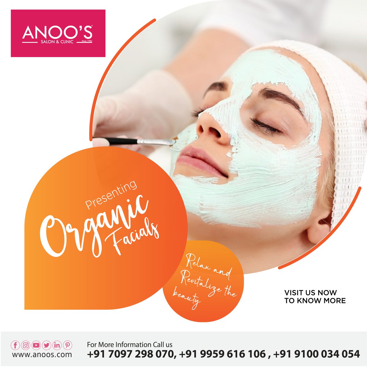 AnoosIndia's tweet photo. Anoo's presents you with the best Organic Facials services,
visit us today to know more...
#Anoos #OrganicFacial #BestFacials #Facials #AnoosSaloon #AnoosClinic https://t.co/wBNQua1eRx