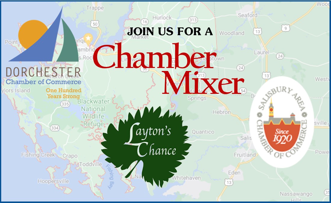 DorChamberComm's tweet image. 4th Annual Dorchester - Salisbury Area Chamber Mixer at Layton's Chance. Music by Anna Burgess, Light Fare, Networking. Registration Required - Click Here. conta.cc/37tq67A