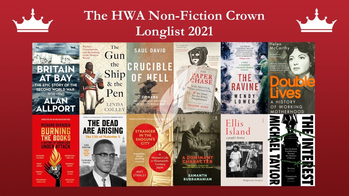 HistoriaHWA's tweet image. Congratulations to all!
The judges for the HWA Non-fiction Crown Award are: 
@claremulley (chair), @childs_jessie, @dgjones, @JagjeetLally and @LukePepera. Thank you all very much.
Coming shortly: the HWA Gold Crown Award 2021 longlist
#HWACrowns21