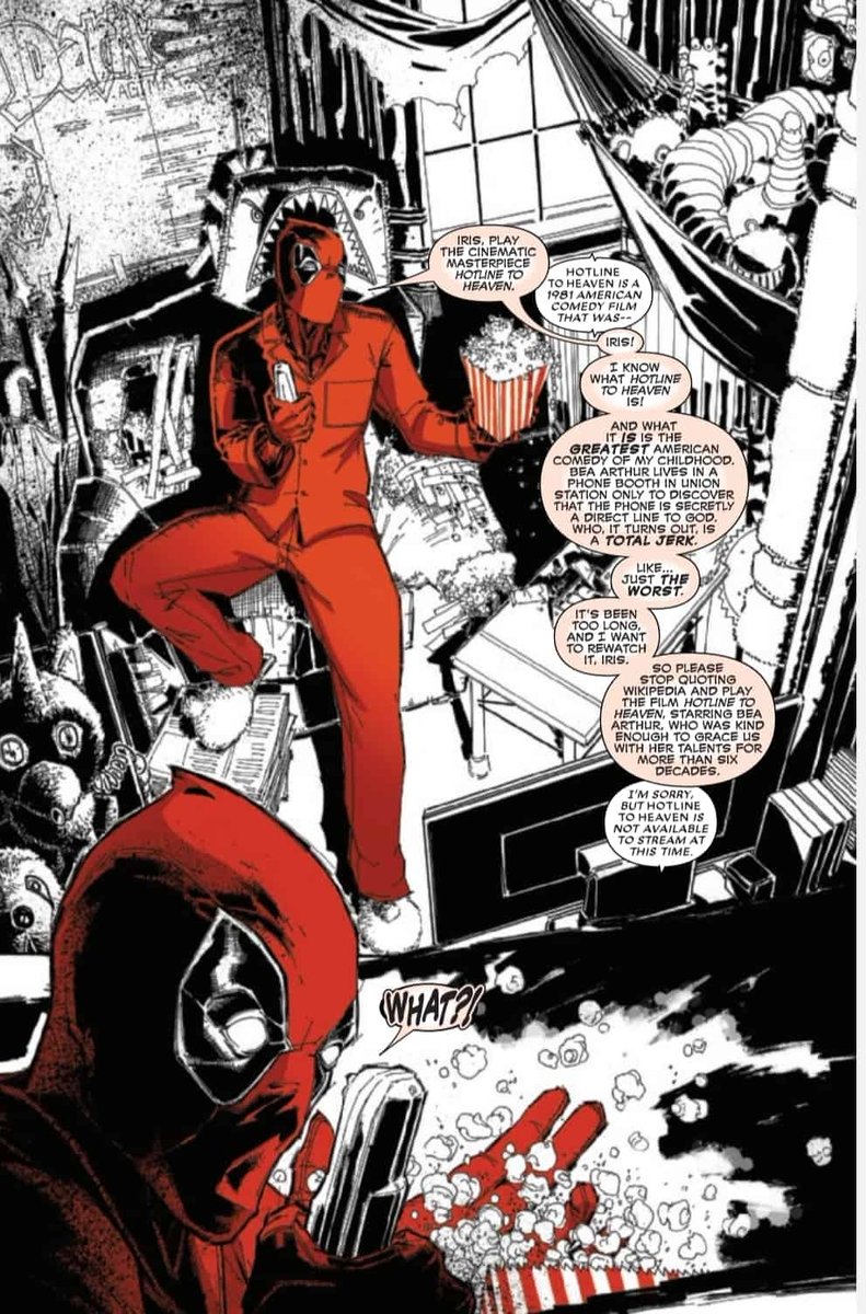 Here's hoping that #HotlineToHeaven starring #BeaArthur finally gets release on Digital Versatile Disc. 

Have you heard about Deadpool: Black, White, and Blood #1: The Galloping Dead?

comic-watch.com/comic-book-rev…

Thanks to Tom Taylor, Ed Brisson, James Stokoe for keeping me alive!