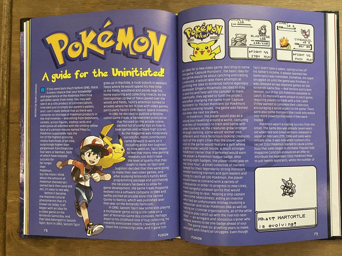 Retro_Fusion's tweet photo. If you still somehow don’t know what a @Pokemon is after 25 years, don’t worry, we have you covered.
In Fusion annual 2021 we offer a guide to Pokemon for the uninitiated.
📚 Order your copy https://t.co/izlVmRSxG0
#nintendo #FusionRetro #Pokemon https://t.co/tusW8kCsaj