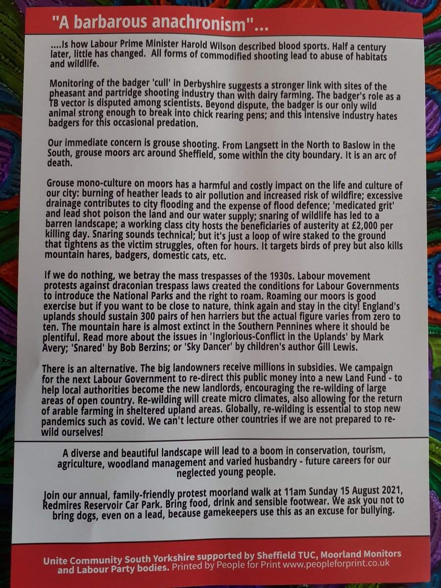 @SheffieldFoE Please help stop raptor persecution on & around our Uplands... support @MoorlandMonitor @HuntSabs @WarOnWildlife @wildmoorsuk @WildJustice_org @unitetheunion @sheffgreencity @Labour4Animals @GreenSheffield @birdersagainst @ReviveCoalition @_OliviaBlake @ShefEnvironment 🦡🦅🦊🐰