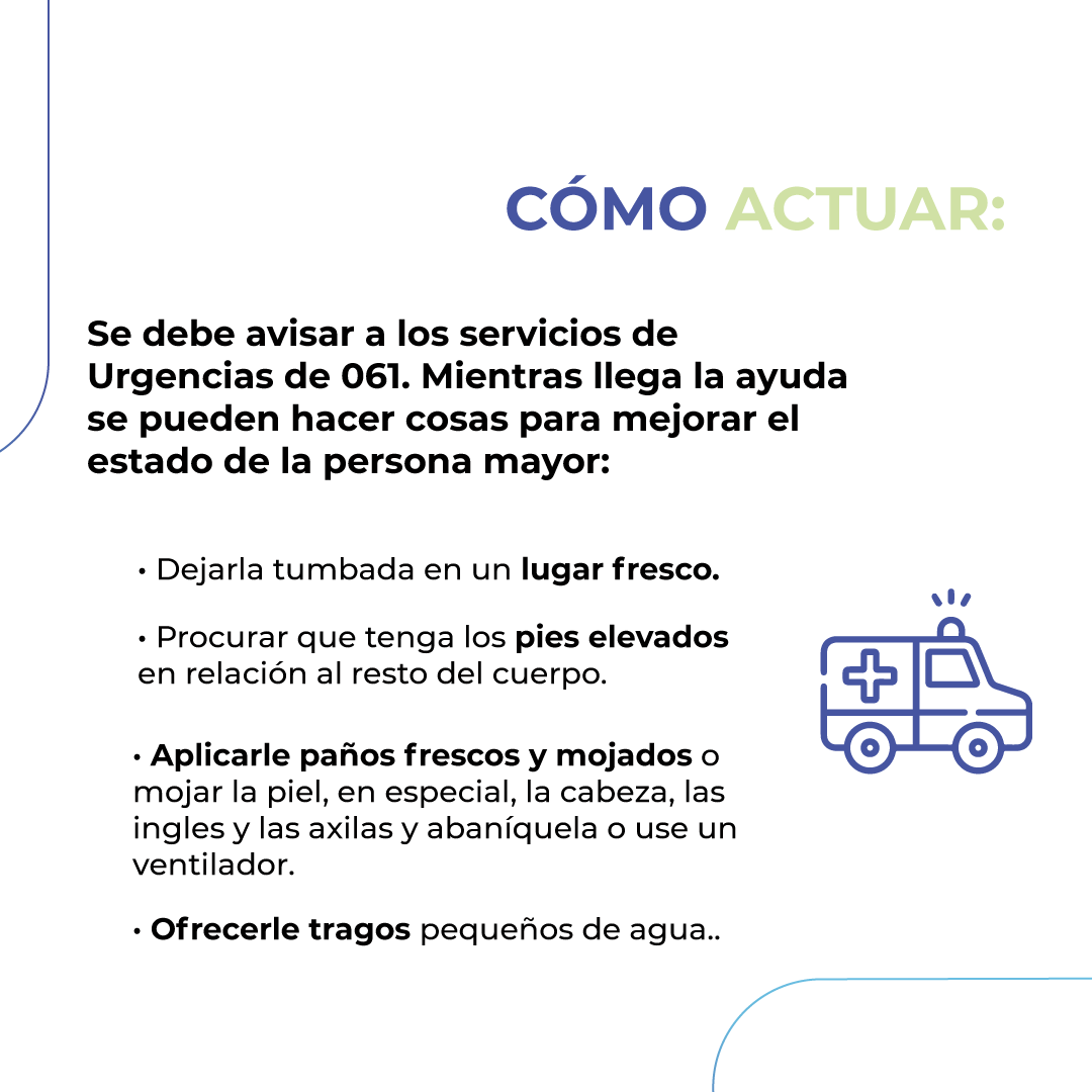 🌞 Se acerca una ola de calor y tenemos que tener mucho cuidado con nuestros mayores. Si observas alguno de estos síntomas sigue las recomendaciones que te ponemos a continuación ⬇️