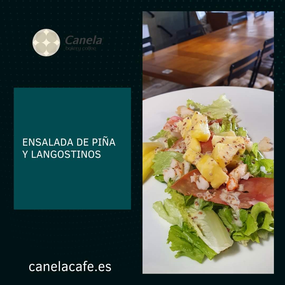 CanelaBCoffee's tweet photo. Hoy no vemos el sol ☀🌥 pero sí tenemos calor, situación ideal para probar la "Ensalada de piña y langostinos" en nuestra terraza.
#LasCosasDelCanela  #EnElCentroDeLugo 🎯🎯 https://t.co/P8nElPic4U