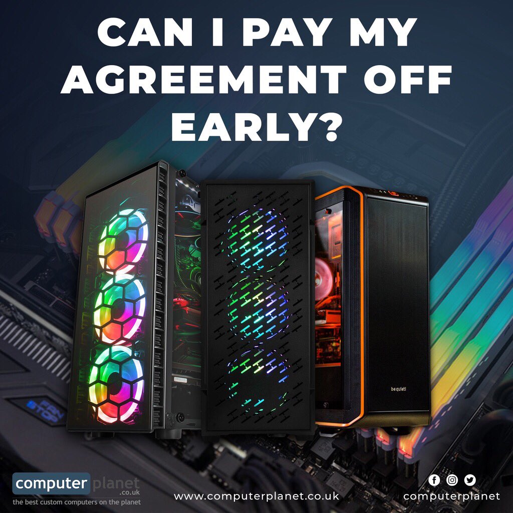 computerplanet's tweet image. You have the right under section 94 of the Consumer Credit Act 1974 to repay early in full or in part at any point. If you wish to pay any amount early you must give notice to the credit provider, by telephone on 0845 850 9961.

computerplanet.co.uk

#computerplanet #gamers