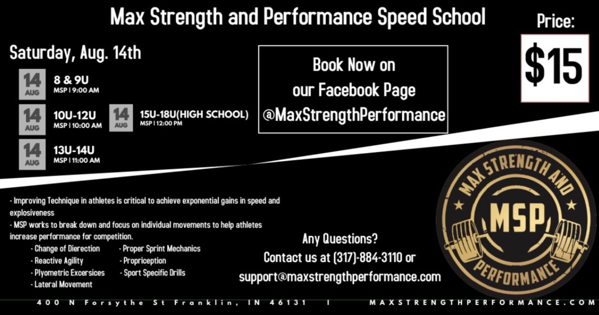 SPEED SCHOOL STARTS SATURDAY!