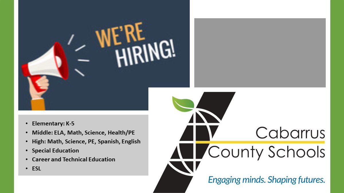 CabCoHR's tweet photo. Interested in teaching? Apply today to #EngageMinds and #ShapeFutures! @cabcoschools #teachcabco https://t.co/1fpzJvjjoI