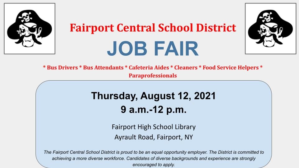 FairportCSD_HR's tweet photo. Don't forget...jobs, jobs, jobs!  Tomorrow is the big day!  Come join the Fairport Family! https://t.co/TfqIfIBU7s
