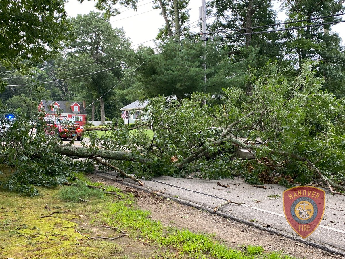 #HFD C-1, S-1, &amp; A-1 on scene in the area of Woodland Dr. near Webster St.  Large tree branch fell on an occupied vehicle &amp; also took down utility lines.  Occupant has been removed from the vehicle.  Power is out, <a href="/nationalgridus/">National Grid US</a> is on scene. The road is closed, avoid the area.