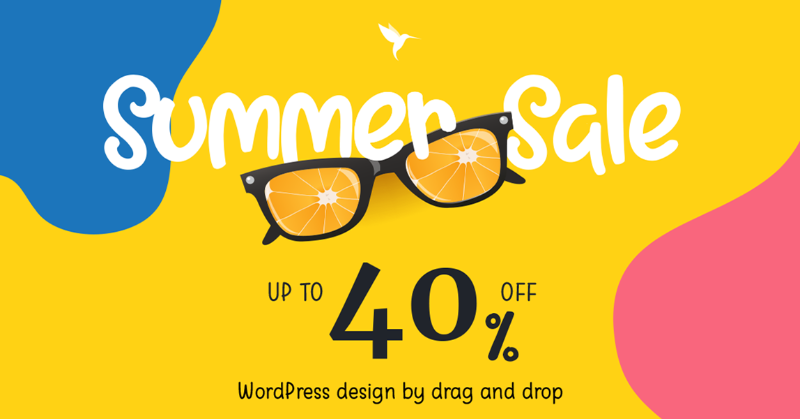 WpColibri's tweet photo. 🍹 Colibri Summer Sale: Up to 40% Off!
It's time for you to enjoy a fully customizable WordPress Drag and Drop builder! Get your discount!
#wordpresswebsite #wordpresstheme #wordpressbuilder