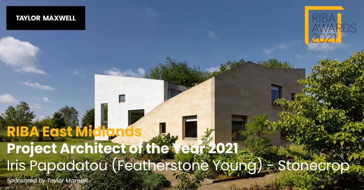 📣 WINNER!

Congratulations to Iris Papadatou of <a href="/FY_architects/">featherstoneyoung</a> who has won the <a href="/ribaeastmidland/">RIBA East Midlands</a> Project Architect of the Year Award for Stonecrop! 👏 You can view all of the RIBA East Midlands award winners here - bit.ly/3iAAXmE #RIBA #RIBA2021 #architecture #architects