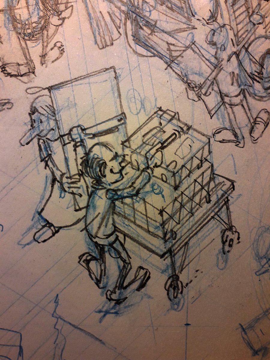 klaustoon's tweet photo. #architecture #cartoons: The gods themselves. | Pencils of my next thing for #Arquine97, which will be an homage to a rather well-known architect (11). #klaussketches #bezosinspace https://t.co/PxaheuPFg0