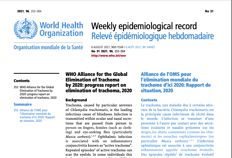 The @WHO Weekly Epidemiological Record shows the number of people at risk of trachoma remains significantly lower than historical estimates, with a 91% reduction in the number of people at risk since 2002. Get the latest trachoma data 👇. #beatNTDs bit.ly/Trachoma-data-…