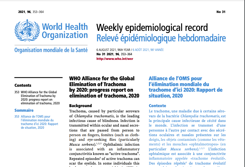TrachomaControl's tweet photo. The @WHO Weekly Epidemiological Record shows the number of people at risk of trachoma remains significantly lower than historical estimates, with a 91% reduction in the number of people at risk since 2002. Get the latest trachoma data 👇. #beatNTDs https://t.co/0oeFZG0vDh https://t.co/MppMWOyvi6