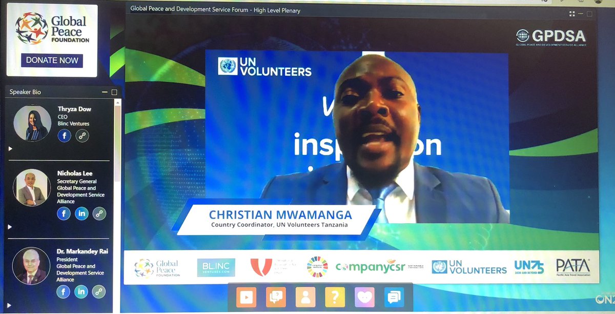 raru's tweet photo. Happening now #GlobalPeace &amp; #Development #Service Forum, part of Virtual Global Peace Convention 2021. If you haven't register, pls find the link https://t.co/6BFM37dzz4 https://t.co/M1jRSKw6W3