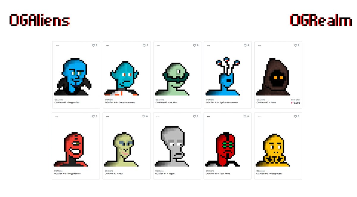 10 <a href="/OGAliens/">OGAliens</a> has been minted. 
This far #1 - #6 has been airdropped to active <a href="/OGPunkz/">OGPunks</a> holders.

👽 Follow <a href="/OGAliens/">OGAliens</a>, and keep an eye and keep being active.
 
OGAlien Airdrop is step closer to you with each action.

#NFTs #NFT #ogaliens #ogpunks #cryptoart #nftcollectors #NFTart