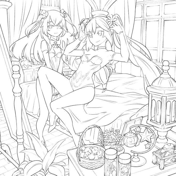 線画楽しすぎた😇 