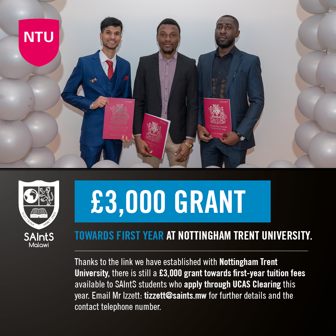 SAIntS_Malawi's tweet photo. With our 100% pass rate at A Level this year, we are extremely proud of our Sixth Formers' grades announced yesterday.
September 2021 scholarships still available - see our website for more details.
#SAIntS6thForm #YourGateWayToSuccess https://t.co/grCss7wNiw