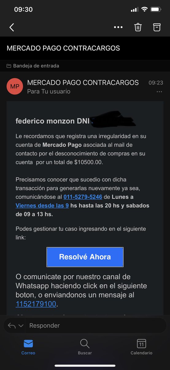 fedes_m's tweet photo. @mercadopago  ustedes están enviando estos correos? @BAconsumidor https://t.co/7EQjGLxyQv