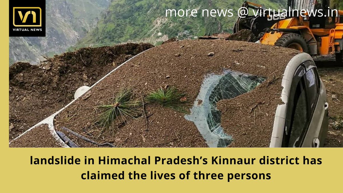 VirtualNews8's tweet photo. landslide in Himachal Pradesh’s Kinnaur district has claimed the lives of three persons
More news @ https://t.co/FxvebeDyvN
#virtualnews #indianews #HimachalLandSlide #himachalpradesh https://t.co/XAn61TOvB8