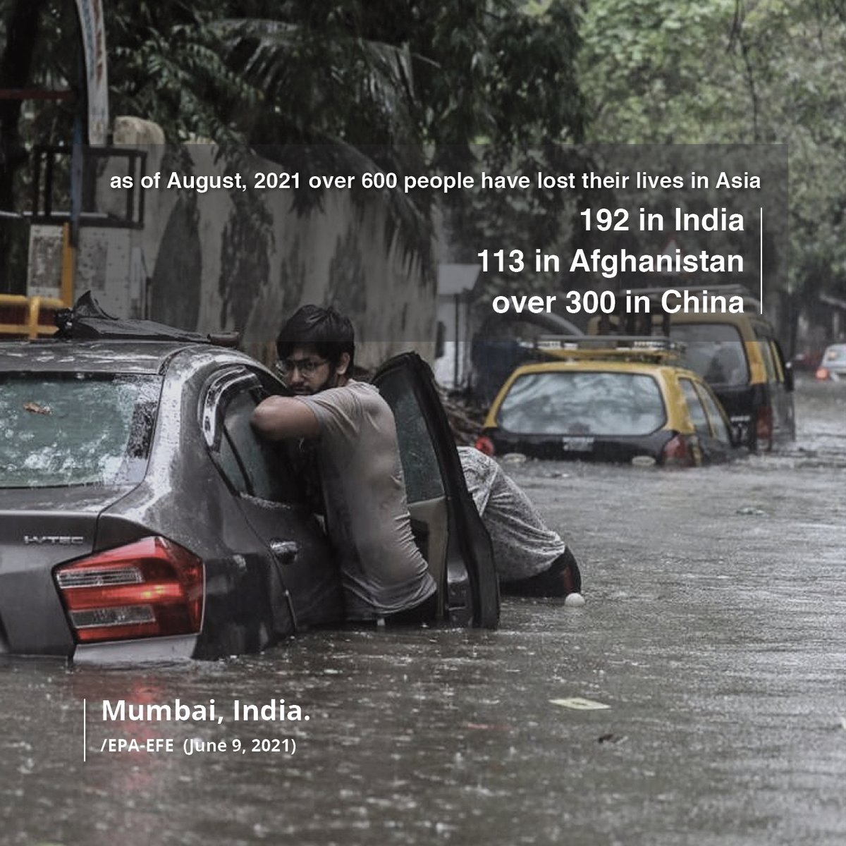 Floods across the world have affected over 20 countries including China, Belgium and India. 

This has seen an average of 15-20cm of rain in 24 hours in some parts and the loss of over 600 lives in Asia and 228 in Europe.

It again highlights how #climateaction is needed! #SDG13