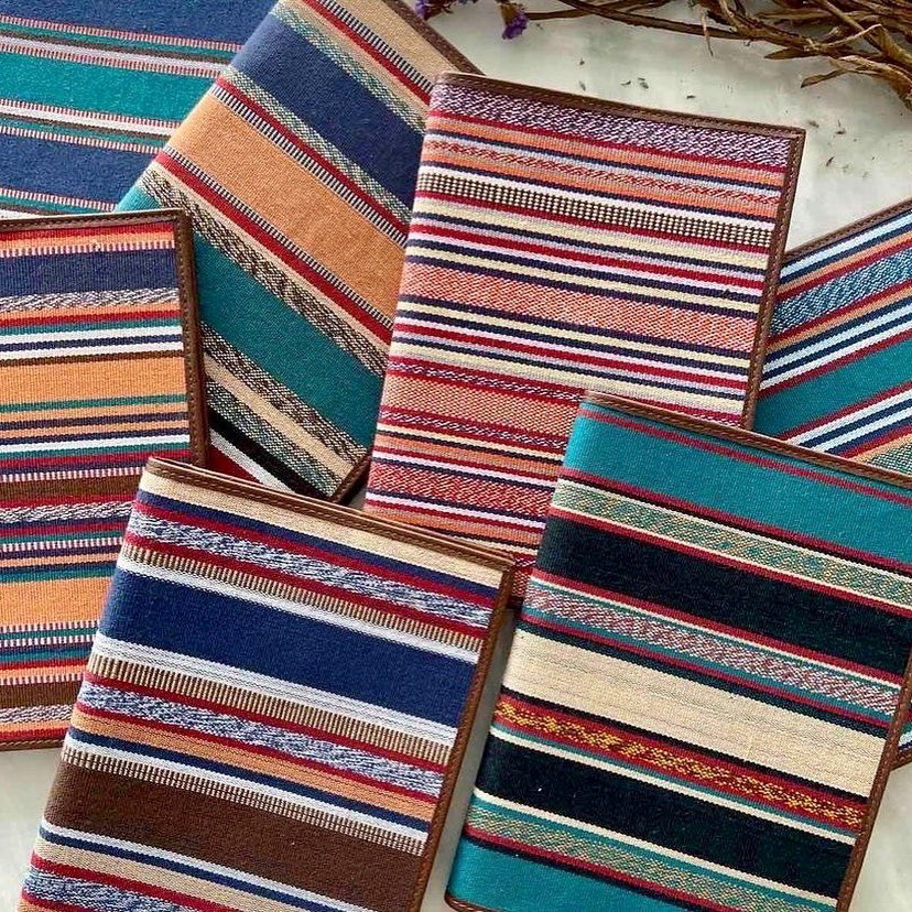 Handwoven #greatwomentextiles #Marawi made into corporate gifts like notebooks