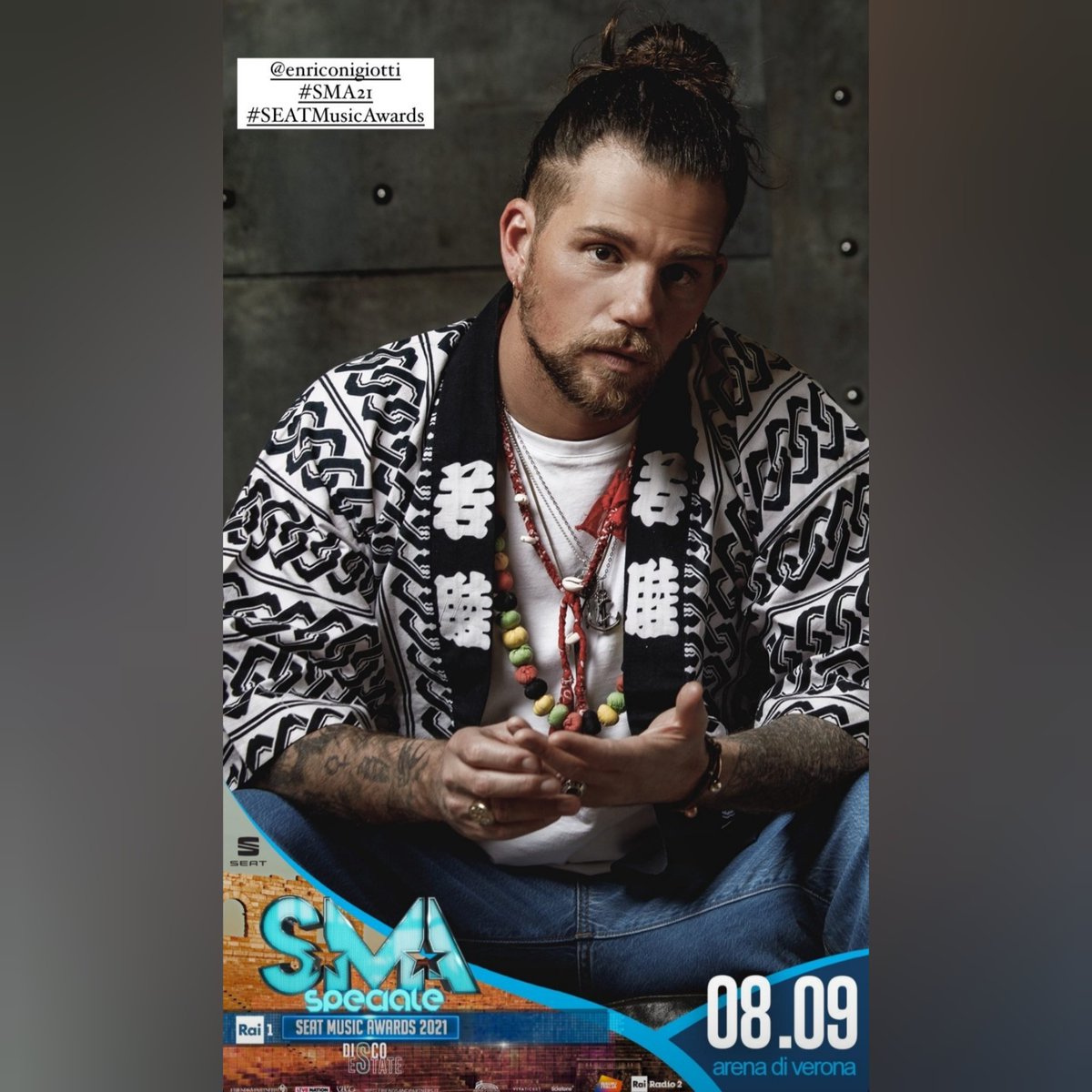 teamnigiotti's tweet photo. #StoryRepost @SMAufficiale

@EnricoNigiotti sarà presente allo SPECIALE SEAT Music Awards - DISCO ESTATE live dall'Arena di Verona l'8 settembre alle 16.30 e in onda su @RaiUno il 12 settembre. 
#enriconigiotti #TeamNigiotti #SMA21 #SEATMusicAwards21 https://t.co/pXSCA9Q2AM