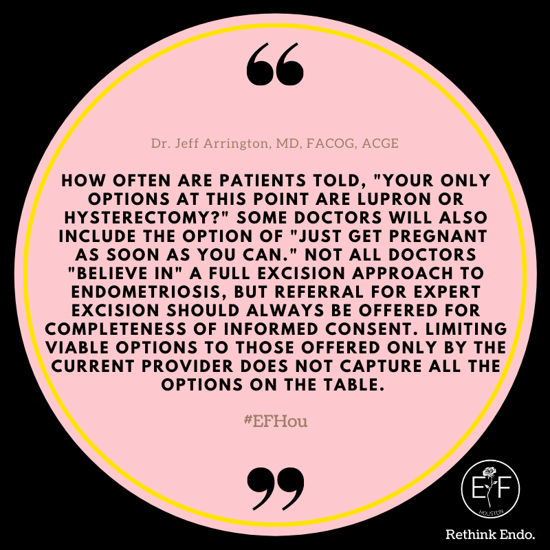 ef_hou's tweet photo. Informed consent means putting all the options on the table, explaining risks and benefits, and referring out if necessary. 
https://t.co/GZH6KKESyH
#endometriosis #endo #efhou #excisionsurgery #expertexcision #pelvicpain #speakendotruths #informedconsent #centerforendo https://t.co/sJ1JpTxZGn