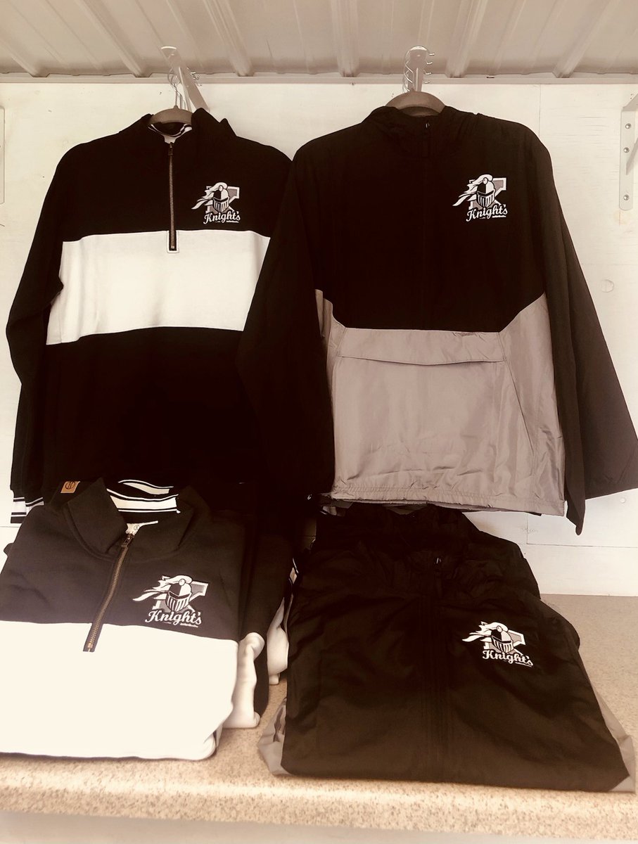 A preview of a couple of our quarter zip pullovers. These will be on sale at the spirit barn on Saturday. Hope to see you all there.