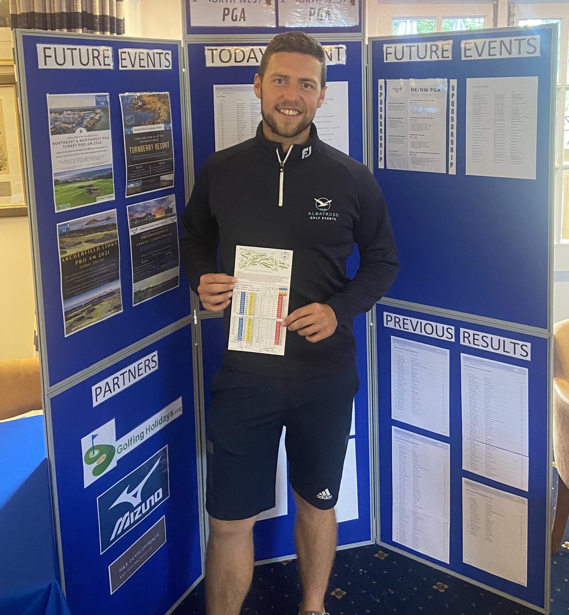 nenwpga's tweet image. At a superb @BrancepethGC today, a 4 under par 66 was good enough for @andyscrimshaw1 to scoop the £1000 winners prize, to secure his second win in the last four weeks. 

A tight team event saw the team of QA International win, scoring 15 under par 125.