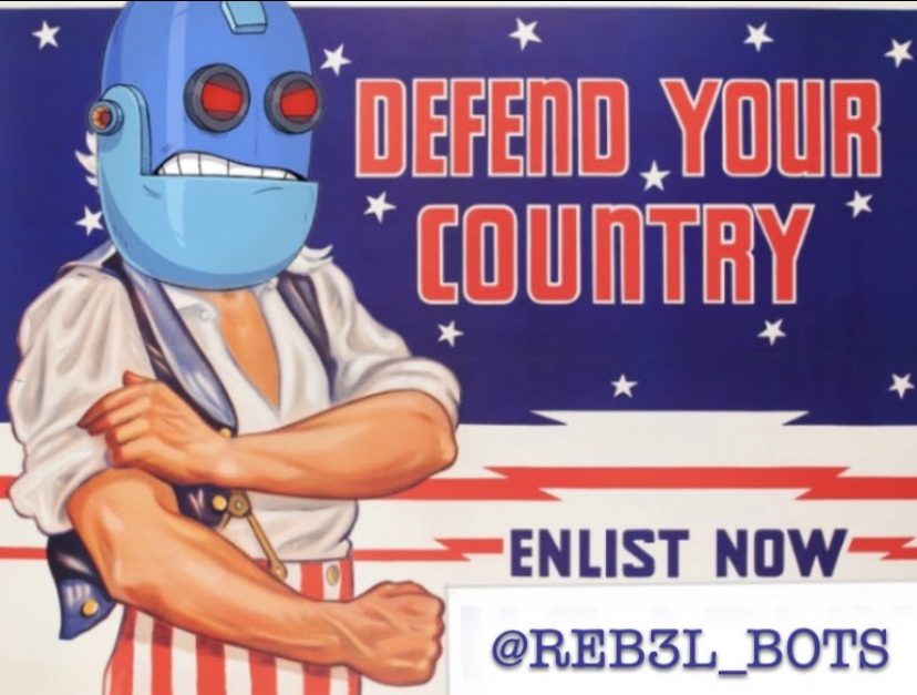 REBEL_BOTS's tweet photo. 🛑New #NFTgiveway 🛑
If you are reading this you have been Chosen for the #rebelbots draft. 🪖
 - Follow us &amp; Retweet
 - Tag 2 friends who are into gaming🎮
1 follower will win an amazing🤖
Come and join the #1 community on Discord. 
📢Winner announced at 4⃣0⃣0⃣0⃣ followers. https://t.co/KdbE23ryxt