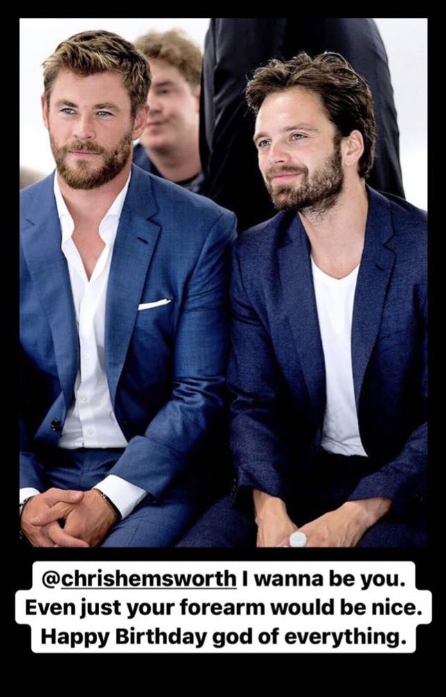  Sebastian wishing Chris Hemsworth a happy birthday! 