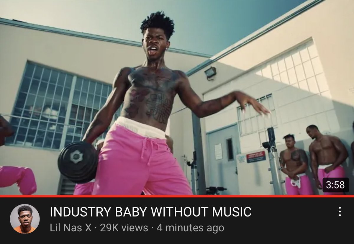 LilNasX's tweet photo. INDUSTRY BABY WITHOUT MUSIC https://t.co/GEakTWDhz3 https://t.co/nxGfifJ9Me