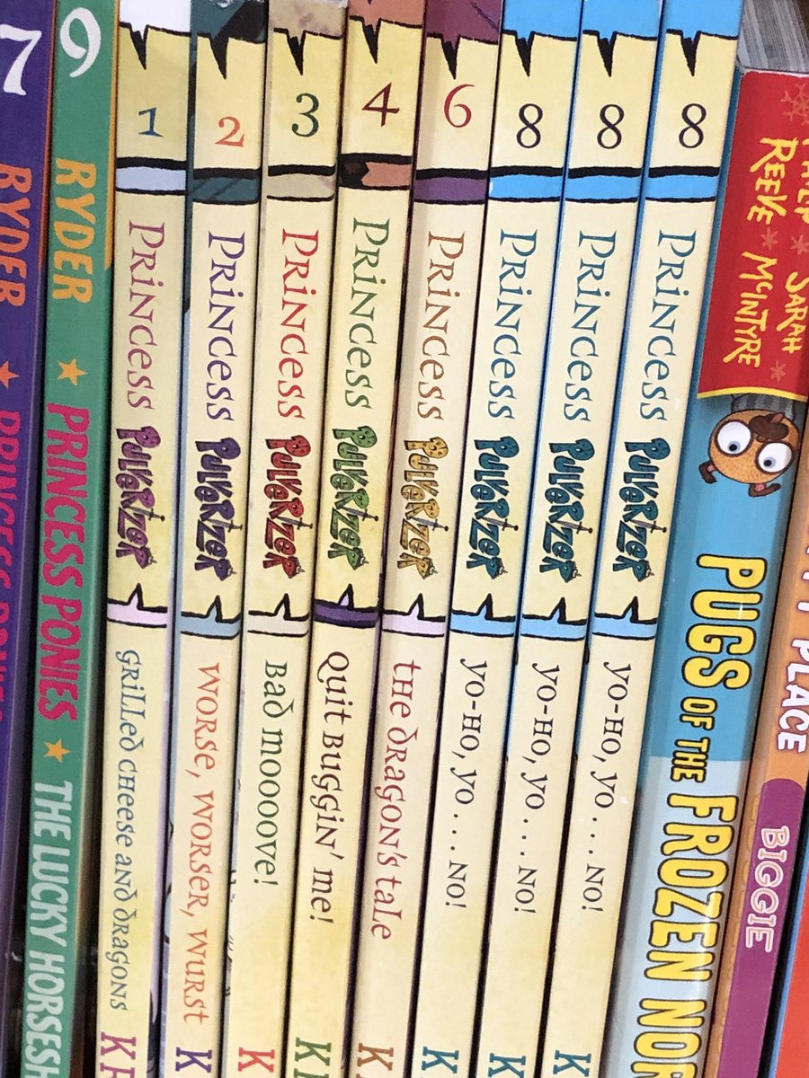 NancyKrulik's tweet photo. Books seen in the Wild near Union Square NYC. #PrincessPulverizer #MsFrogbottomsFieldTrips #Kidlit #ChapterBooks #InStoresNow https://t.co/8aZyU949om