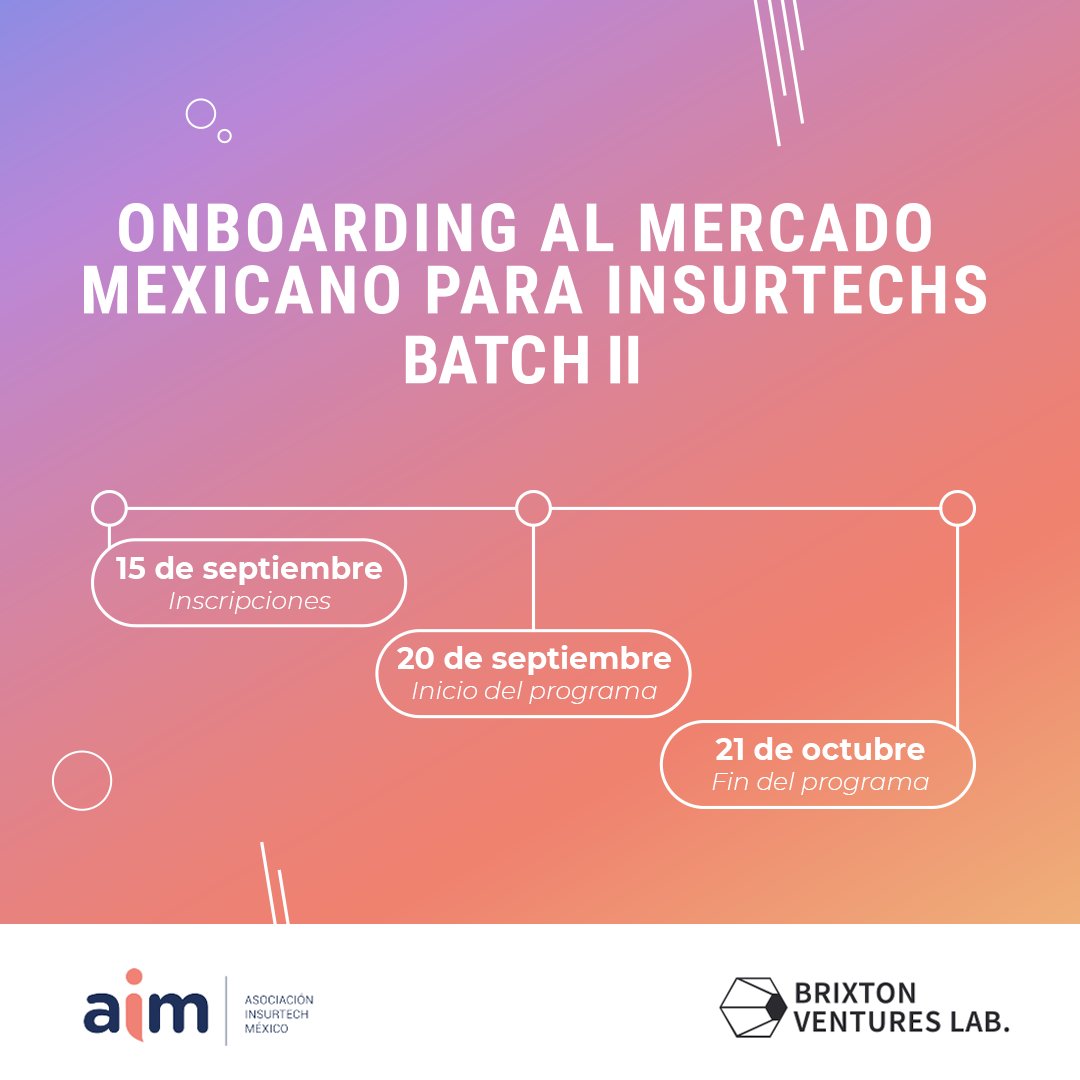 InsurtechMexico's tweet image. 🚨Inscripciones abiertas🚨

¿Buscas expandir tu empresa a México? ¡Es tu momento!👇

🧑‍💼Aprende de expertos selectos 
🗣Networking con miembros del ecosistema Insurtech en 🇲🇽 
📖Diseñamos el ABC de los puntos claves que debes conocer

Registro aquí 🧑‍💻 bit.ly/AiM_BatchII