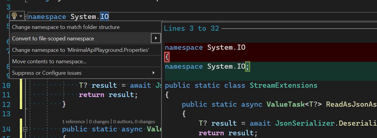 DamianEdwards's tweet image. This is very nice 😎 #dotnet6 #csharp10