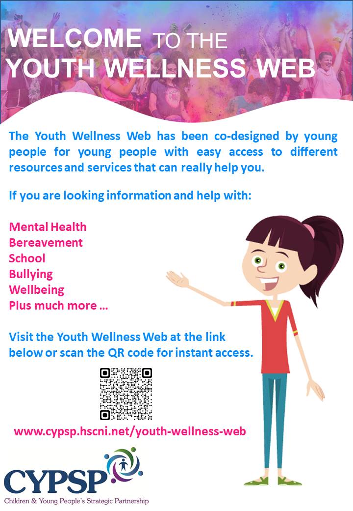 📢 The CYPSP Youth Wellness Web is now live.   

Visit it at cypsp.hscni.net/youth-wellness… or scan the QR code in the image below for instant access.

#youthwellnessweb