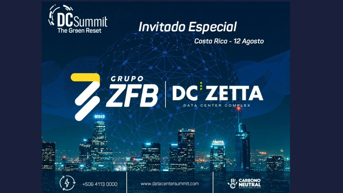 DatacentersZFB's tweet photo. #ZettaDCComplex y @ZFbta participarán como invitados especiales en el #DCSummit #TheGreenReset2021 de Data Center Consultores a través de la participación de Juan Pablo Rivera en el panel Industria 4.0 y flujos de inversión en la era post-COVID https://t.co/go9JZ9IPMX