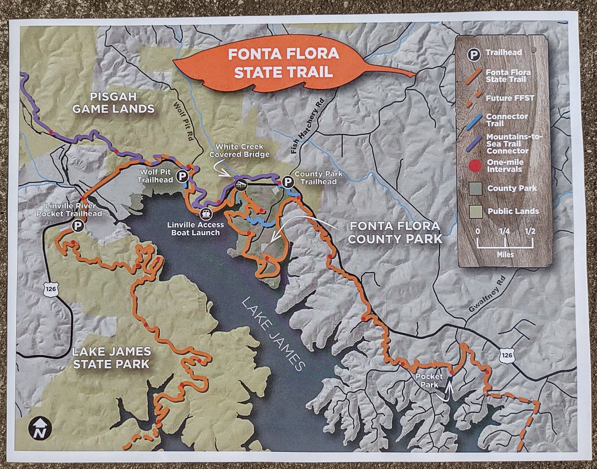 FontaFloraTrail's tweet photo. If you have ever been confused at the Burke County Fonta Flora Trailhead - help is on the way!! The map on display is being updated with light blue for "connectors." This makes is more clear - what is Fonta Flora, what is an access trail, what is a short-cut trail. https://t.co/zncmAiuWuY